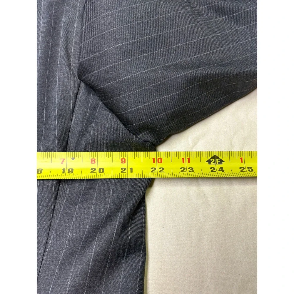 Hickey Freeman Loro Piana Super 150s Wool Pinstripe Blazer 42L Charcoal‎